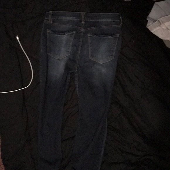 Mid rise ripped dark denim jeans - Picture 3 of 3